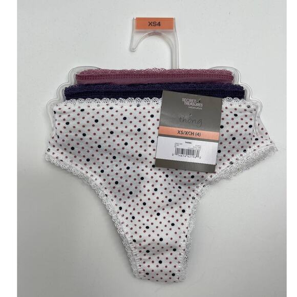 Secret Treasures Other - Secret Treasures Womens 3 Pack Thong Underwear Panties New Size XS 4